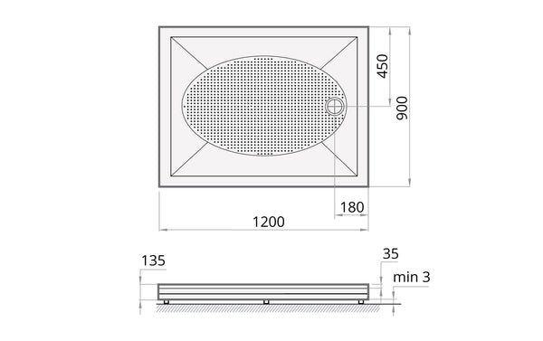 Art Dusjkar rektangulært